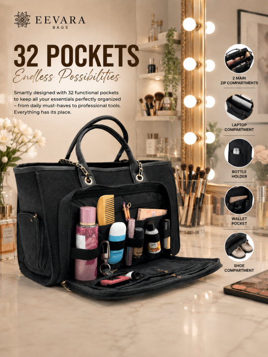 32 POCKETS SHOE LUXE BLACK DAIMOND 
