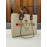 CHAIN TOTE CREAM BEEDS INITIAL 