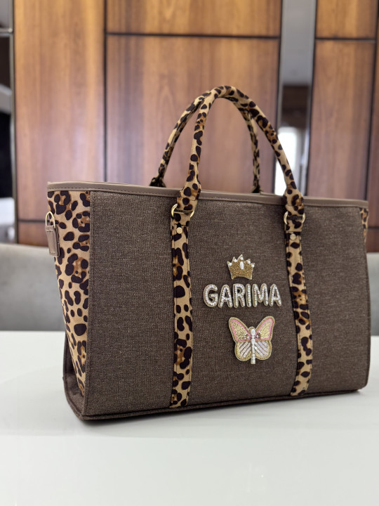 BOSS LADY TOTE  BROWN CHEETAH 