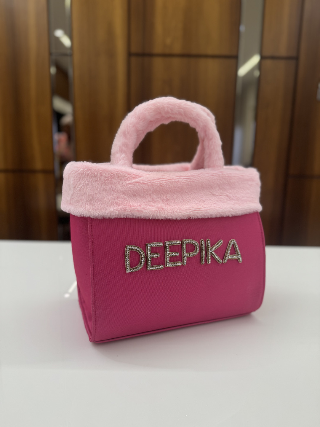 FUR PINK SHOE TOTE