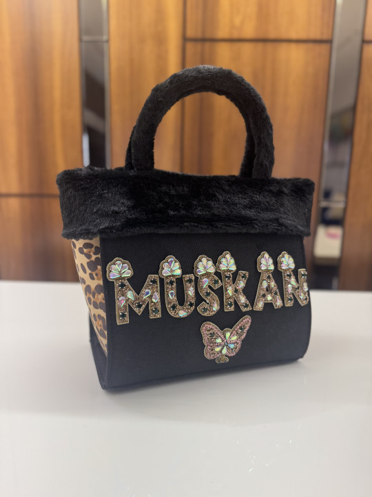 FUR PREMIUM TOTE BLACK CHEETAH
