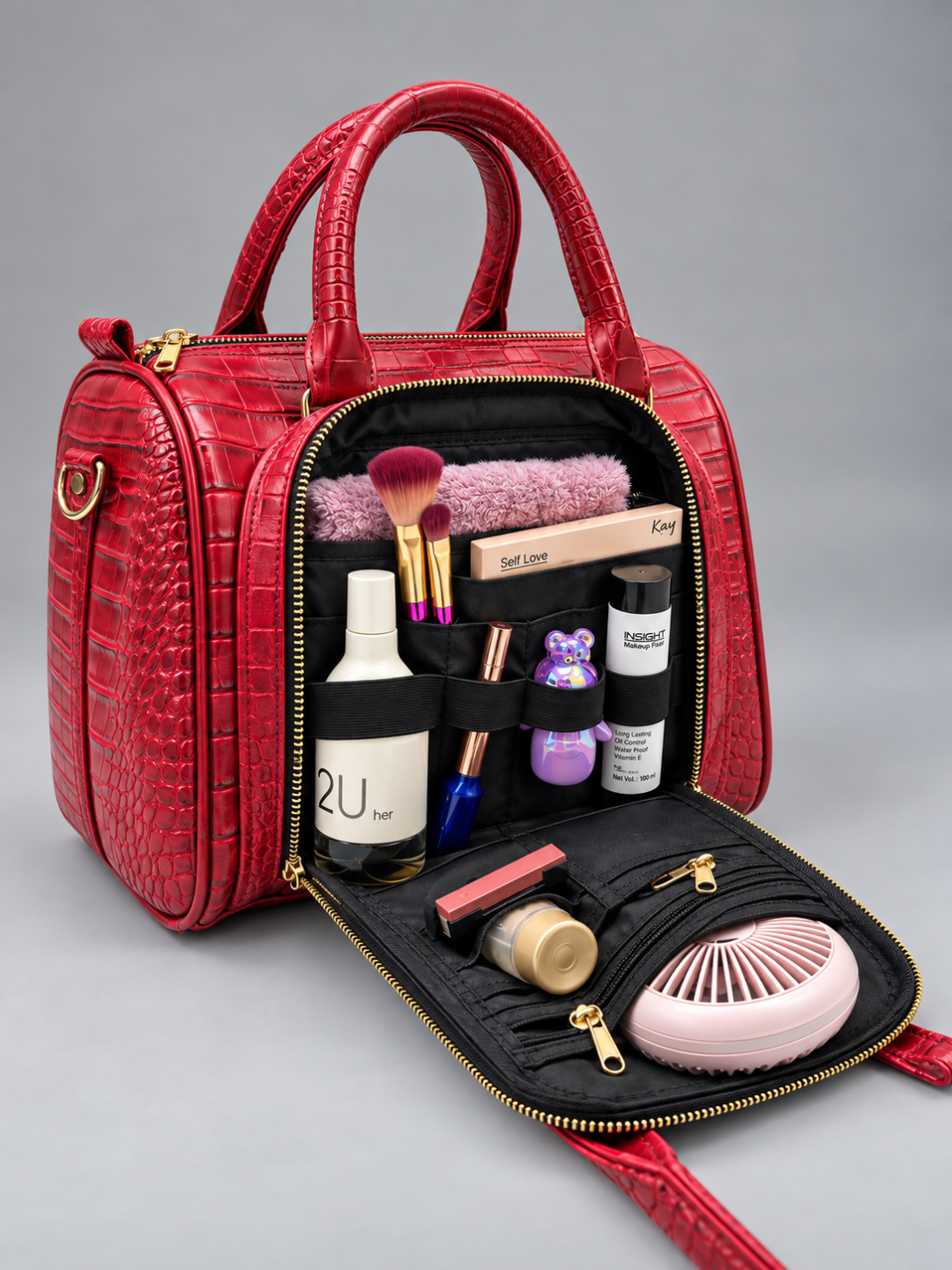 Red croc mini duffle