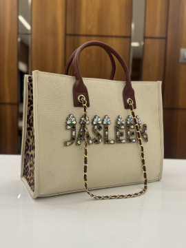 PREMIUM TOTE CREAM CHEETAH 