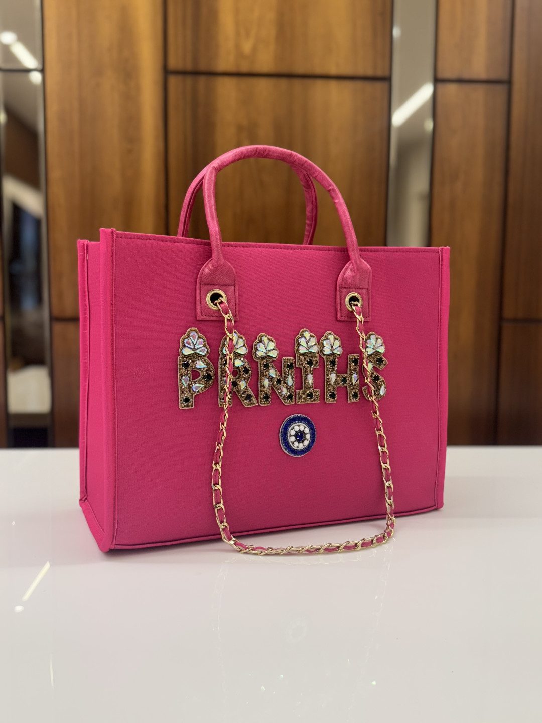PREMIUM CHAIN TOTE PINK