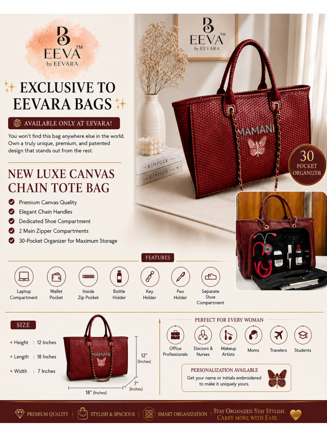  MAROON MAJESTY TOTE