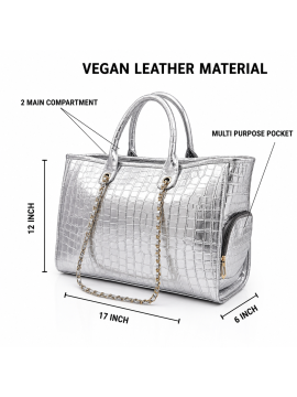 EEVARA SILVER LUXE TOTE