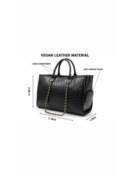 BLACK CROC LUXE TOTE
