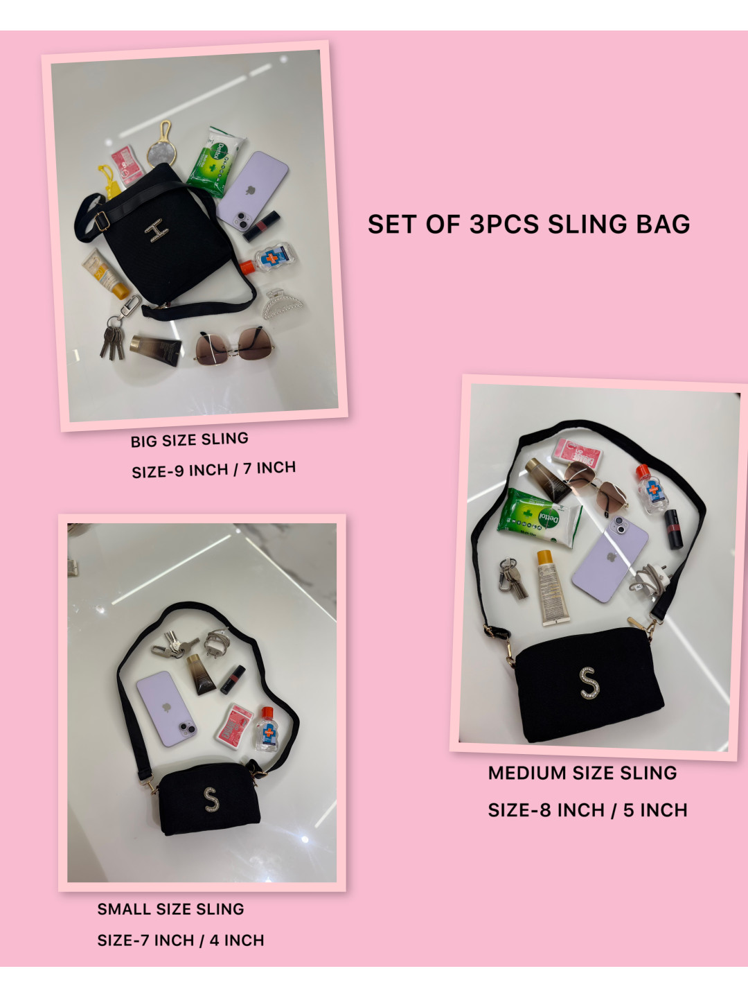 SET OF 3PCS SLING BAG